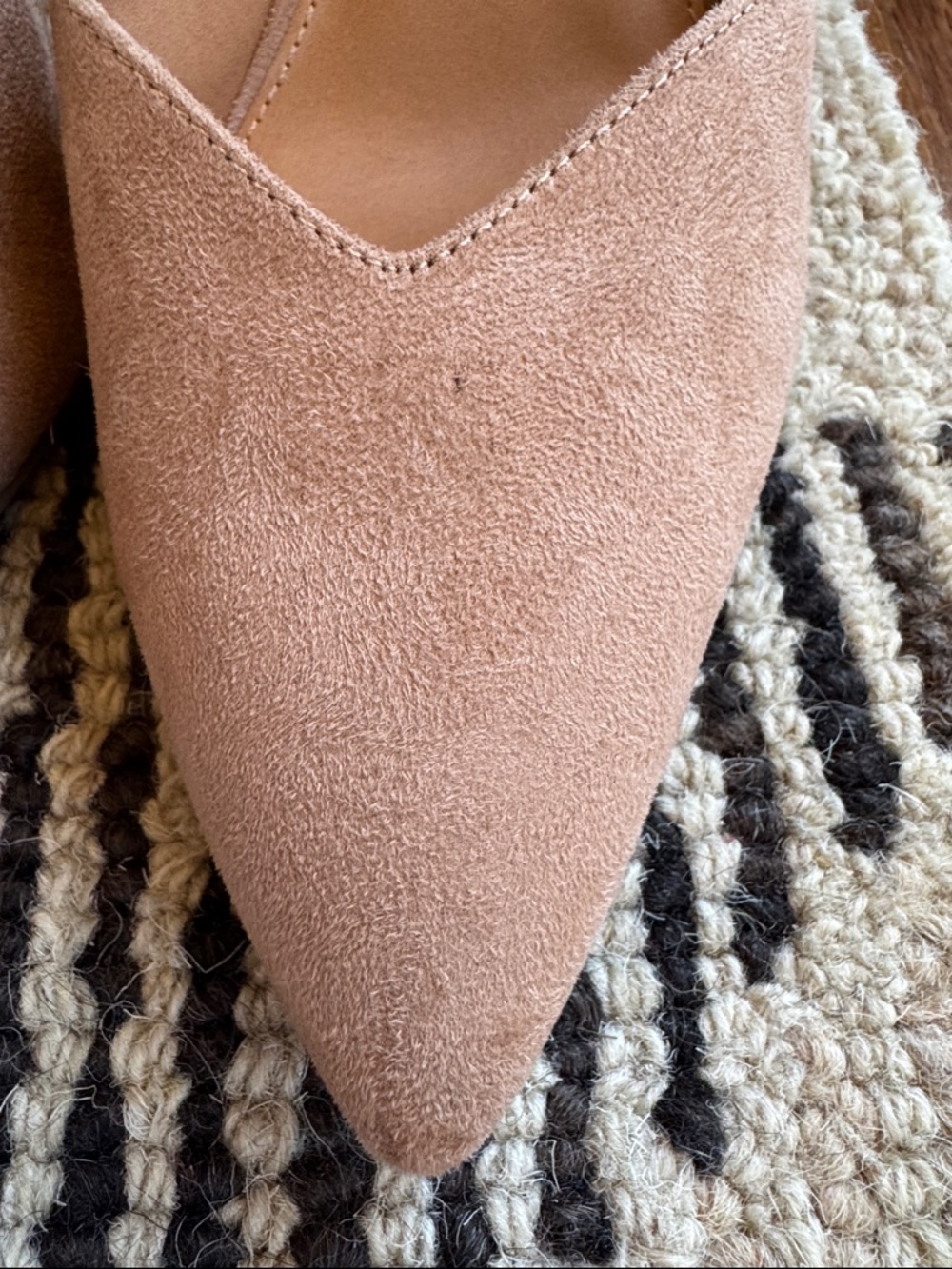 Dolce Vita Nude Tan Suede Pointed Toe Mules with Ankle Strap - Picture 4 of 7